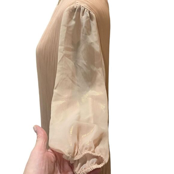 Nanette Lepore Chiffon Shift Dress Plisse Soft Pink  Savannah Rose Size 14 NWT - Picture 10 of 15